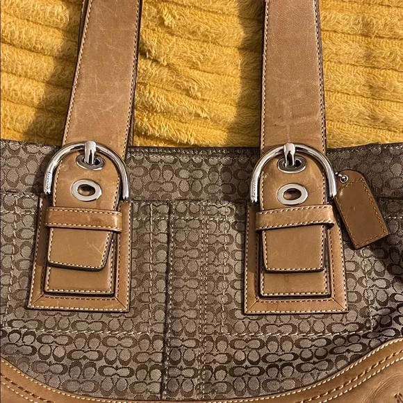 Brown Coach SoHo Signature Mini Tote Bag - Picture 3 of 15